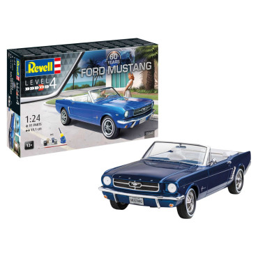 KIT PARA MONTAR REVELL GIFT SET FORD MUSTANG 60º ANIVERSÁRIO 1/24 91 PEÇAS COMPLETO COM TINTA COLA E PINCEL REV 05647